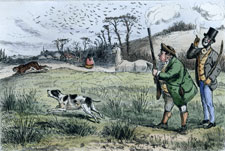 Mr. Jogglebury Crowdey with his dog and his gun