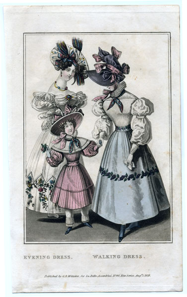 Early 19th century women's fashions from La Belle Assemblée (1820s)