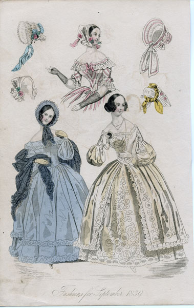 September 1839 women's fashions