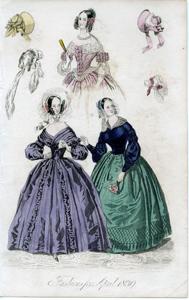 April 1839 women's fashions