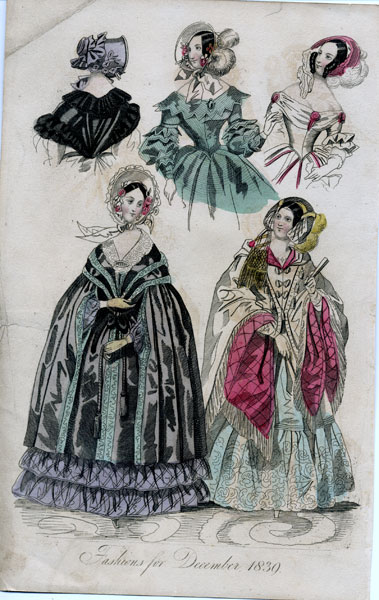 December 1839 women's fashions