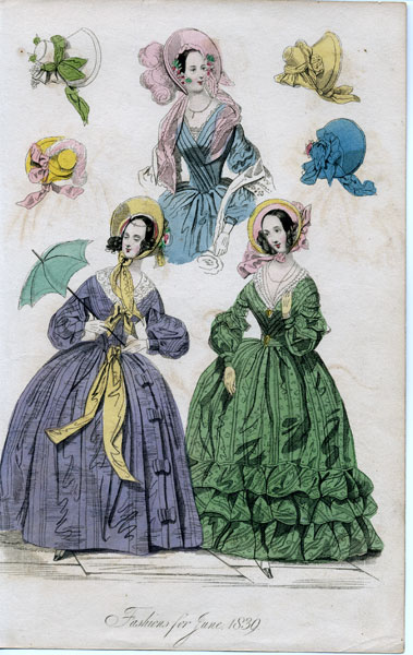June 1839 women's fashions