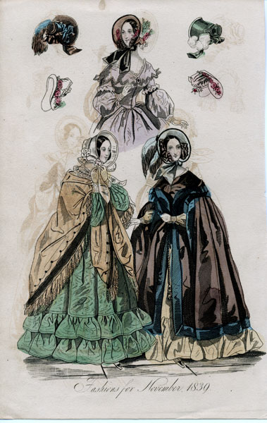 November 1839 women's fashions