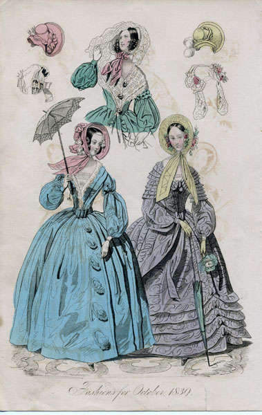 October 1839 women's fashions