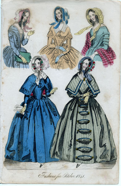 Women's Fashion prints from the 1830s through 1850s