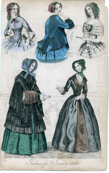 Women's Fashion prints from the 1830s through 1850s