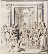 PLATE XLI: ST. LAWRENCE DISTRIBUTING ALMS TO THE POOR (FRA. GIOVANNI ANGELICO DA FIESOLE)