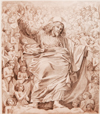 PLATE XLV: CHRIST STANDING IN THE CLOUDS, SURROUNDED BY A GLORY OF ANGELS (MELOZZO DA FORLI)