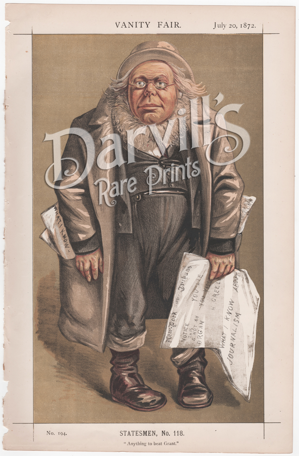 Mr. Horace Greeley, Candidate for the Presidency of the United States