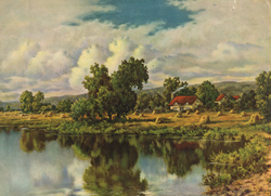 Vintage cottage, cabin, and mill scenes 1910s-1940s
