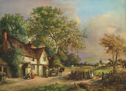 Vintage cottage, cabin, and mill scenes 1910s-1940s