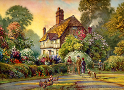 Vintage cottage, cabin, and mill scenes 1910s-1940s