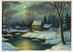 Vintage cottage, cabin, and mill scenes 1910s-1940s