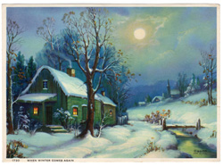 Vintage cottage, cabin, and mill scenes 1910s-1940s