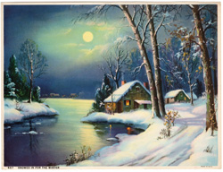 Vintage cottage, cabin, and mill scenes 1910s-1940s