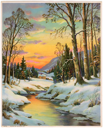 Vintage cottage, cabin, and mill scenes 1910s-1940s