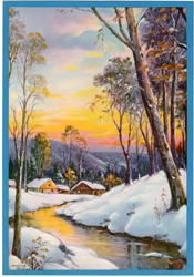 Vintage cottage, cabin, and mill scenes 1910s-1940s