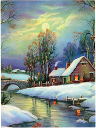 Vintage cottage, cabin, and mill scenes 1910s-1940s