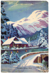 Vintage cottage, cabin, and mill scenes 1910s-1940s