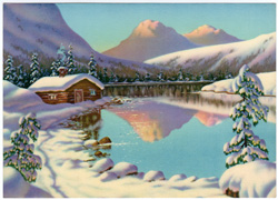 Vintage cottage, cabin, and mill scenes 1910s-1940s