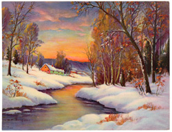 Vintage cottage, cabin, and mill scenes 1910s-1940s
