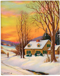 Vintage cottage, cabin, and mill scenes 1910s-1940s