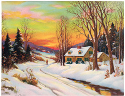 Vintage cottage, cabin, and mill scenes 1910s-1940s