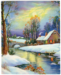 Vintage cottage, cabin, and mill scenes 1910s-1940s