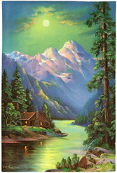 Vintage cottage, cabin, and mill scenes 1910s-1940s
