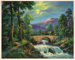 Vintage cottage, cabin, and mill scenes 1910s-1940s