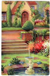 Vintage cottage, cabin, and mill scenes 1910s-1940s
