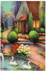 Vintage cottage, cabin, and mill scenes 1910s-1940s