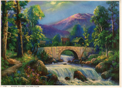 Vintage cottage, cabin, and mill scenes 1910s-1940s