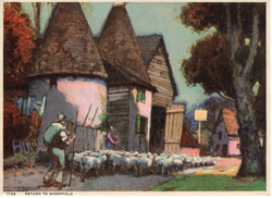 Vintage cottage, cabin, and mill scenes 1910s-1940s
