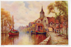 Vintage cottage, cabin, and mill scenes 1910s-1940s