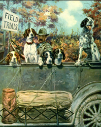 Vintage calendar/poster prints of dogs