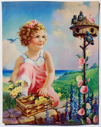 Vintage prints of girls, birds, pets, etc.