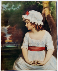 Vintage prints of girls, birds, pets, etc.