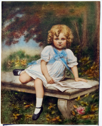 Vintage prints of girls, birds, pets, etc.