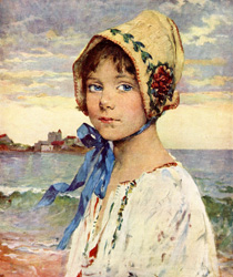 Vintage prints of girls, birds, pets, etc.