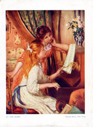 Vintage prints of girls, birds, pets, etc.