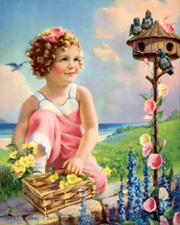 Vintage calendar art prints of girls