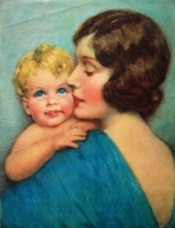 Vintage prints of mothers with babies, families, etc.