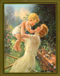 Vintage prints of mothers with babies, families, etc.