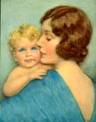 Vintage prints of mothers with babies, families, etc.