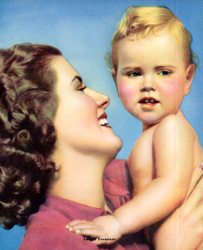 Vintage prints of mothers with babies, families, etc.