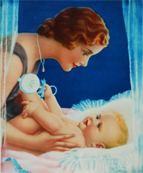 Vintage prints of mothers with babies, families, etc.