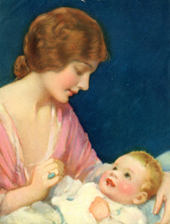 Vintage prints of mothers with babies, families, etc.