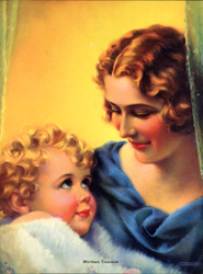 Vintage prints of mothers with babies, families, etc.