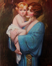 Vintage prints of mothers with babies, families, etc.